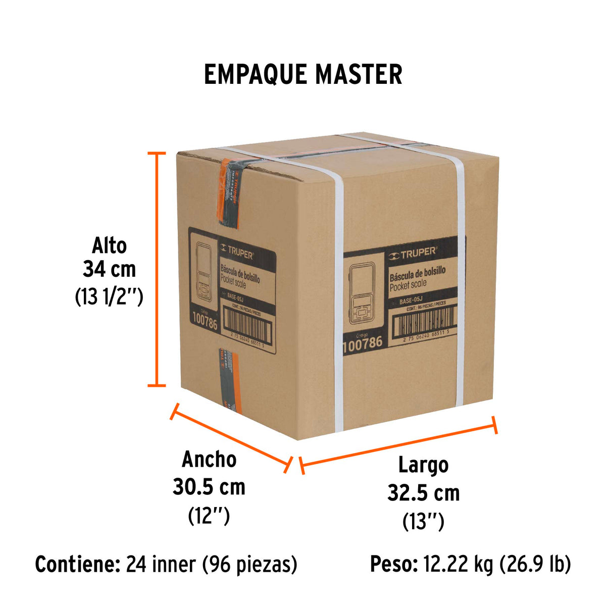 Báscula capacidad 500 g electrónica de bolsillo, Truper