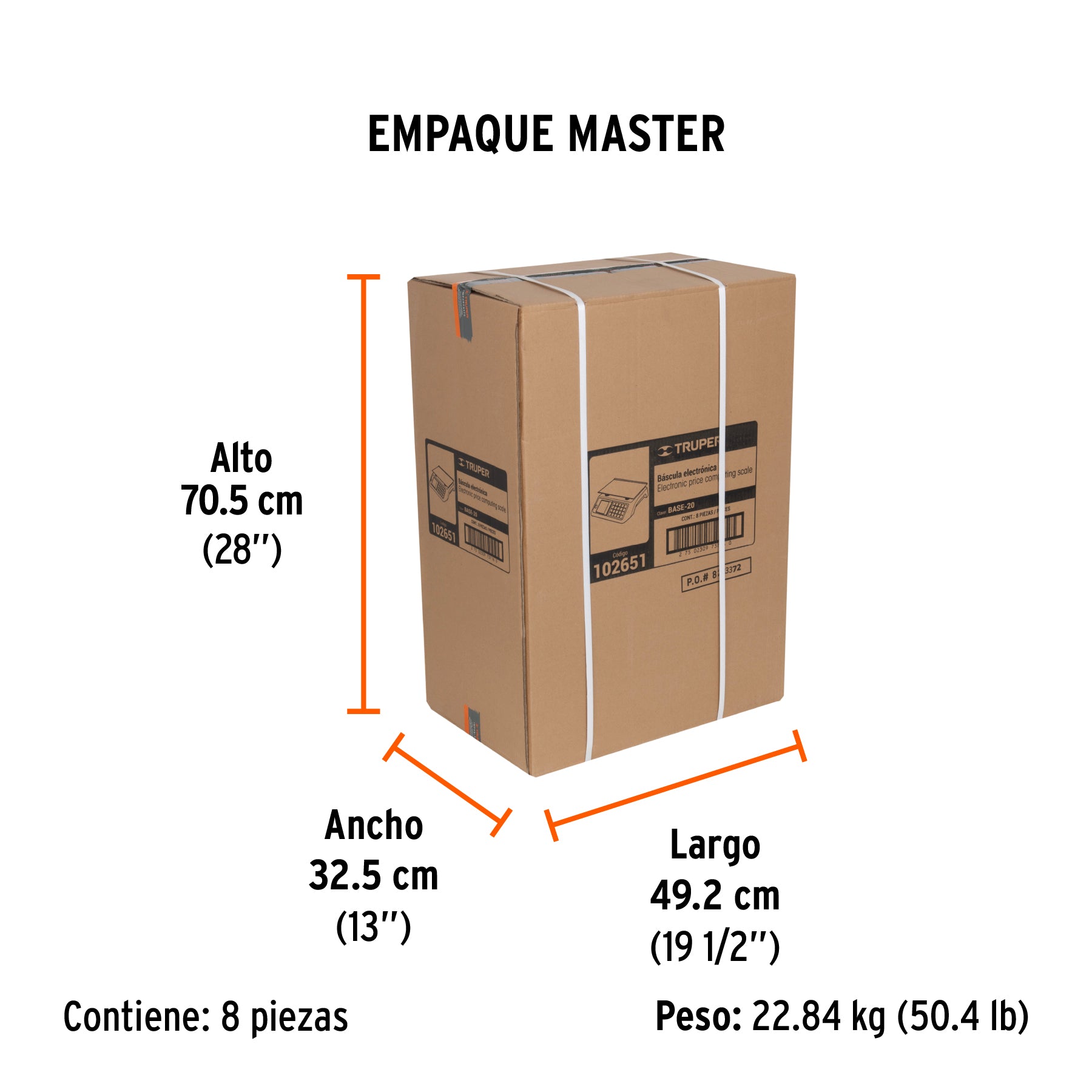 Báscula elctrónica multifunciones capacidad 20kg, Truper