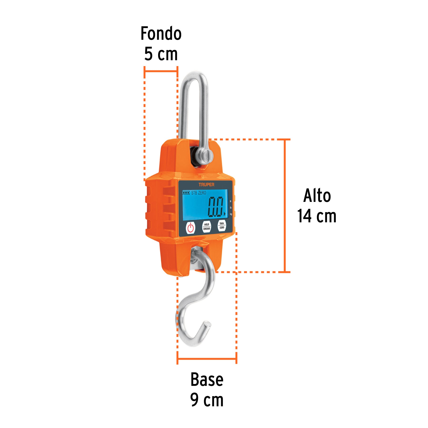 Báscula capacidad 300 kg electrónica colgante, Truper