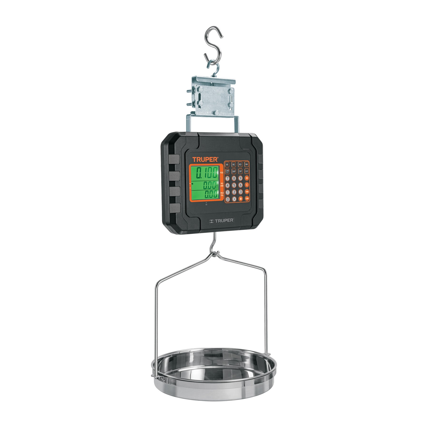 Báscula electrónica colgante, recargable, c/charola, 40 kg