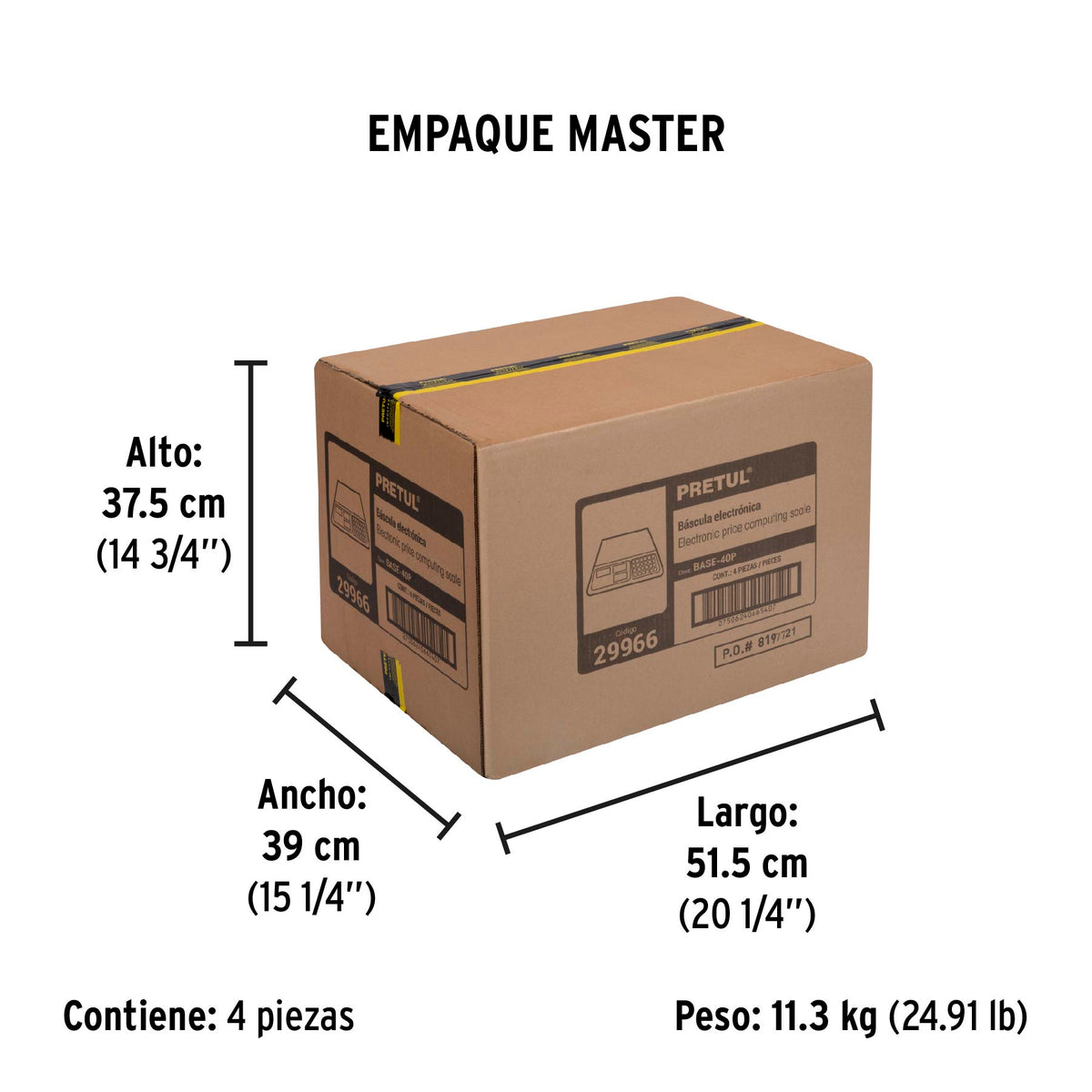 Báscula Pretul electrónica multifunciones capacidad 40 kg