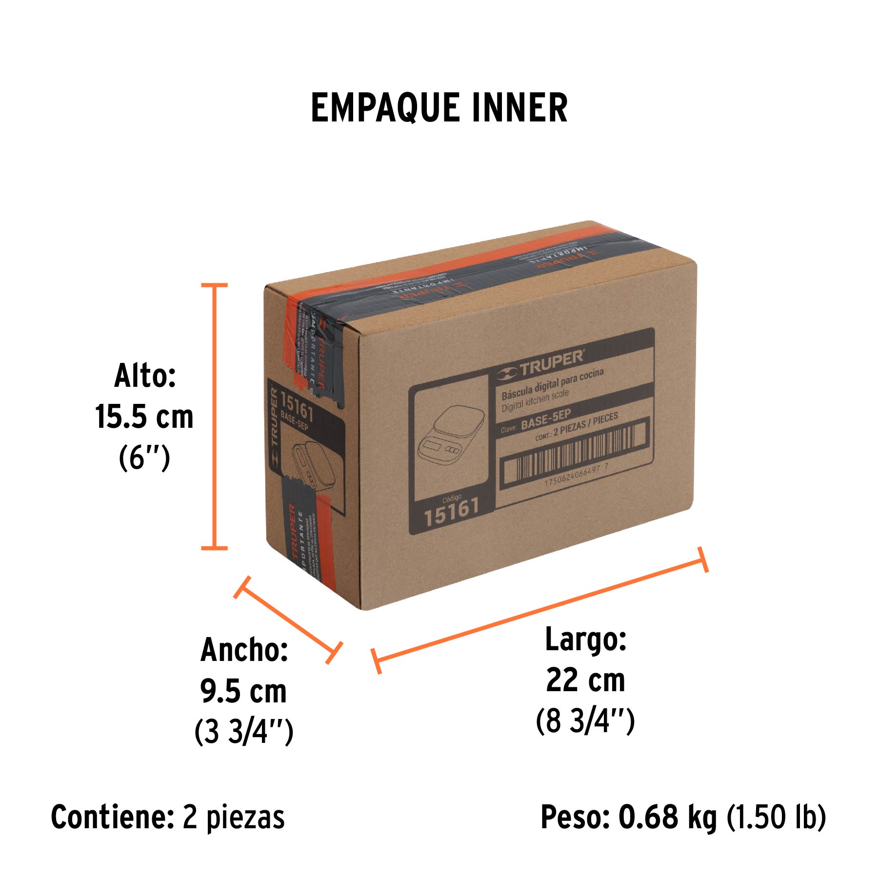Báscula digital base plástica para cocina capacidad 5kg