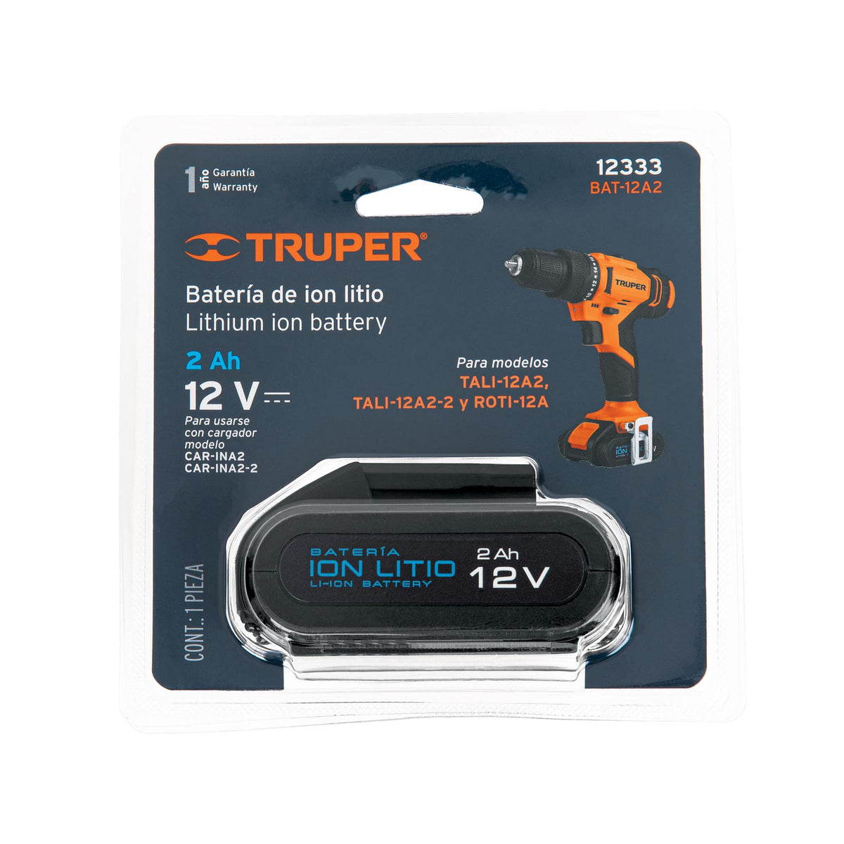 Batería ión Litio, 12 V para taladro TALI-12A2