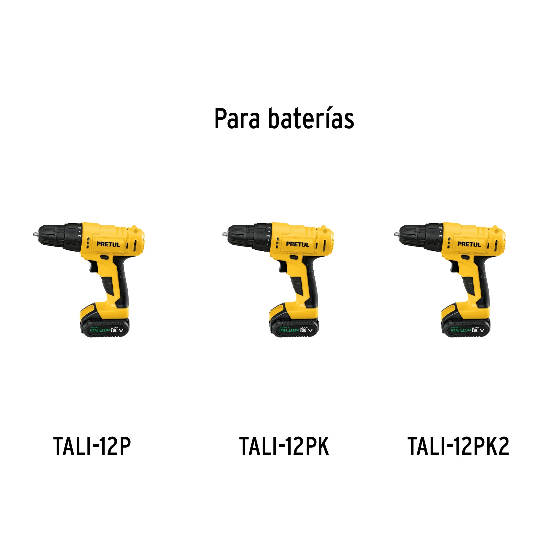 Bateria ión litio, 12 V para taladro TALI-12P, Pretul