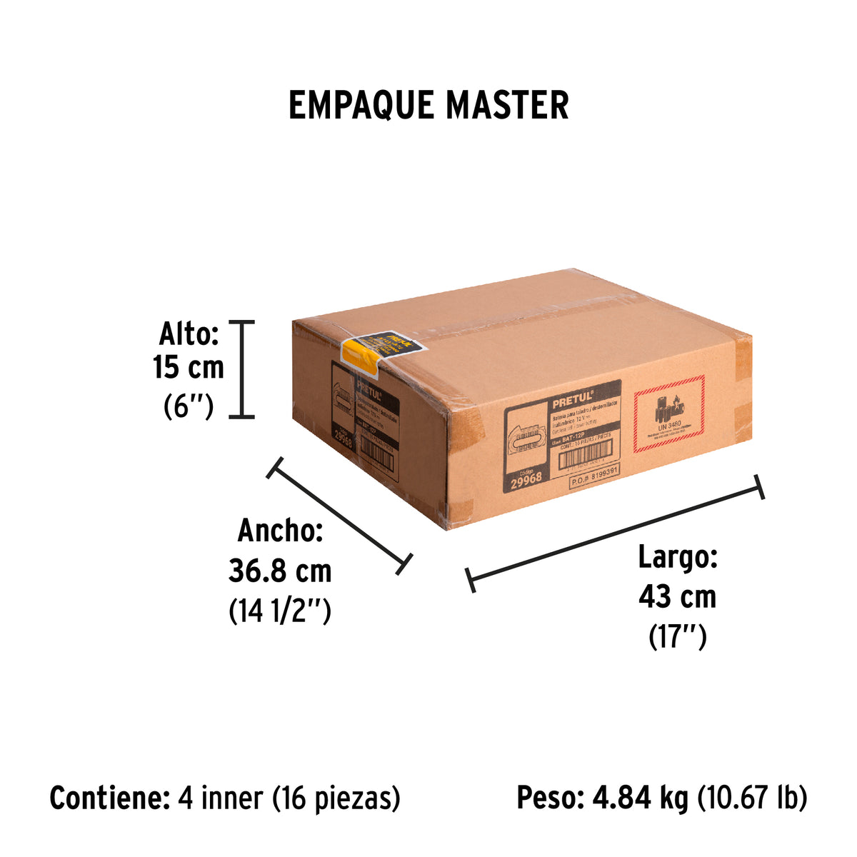 Bateria ión litio, 12 V para taladro TALI-12P, Pretul