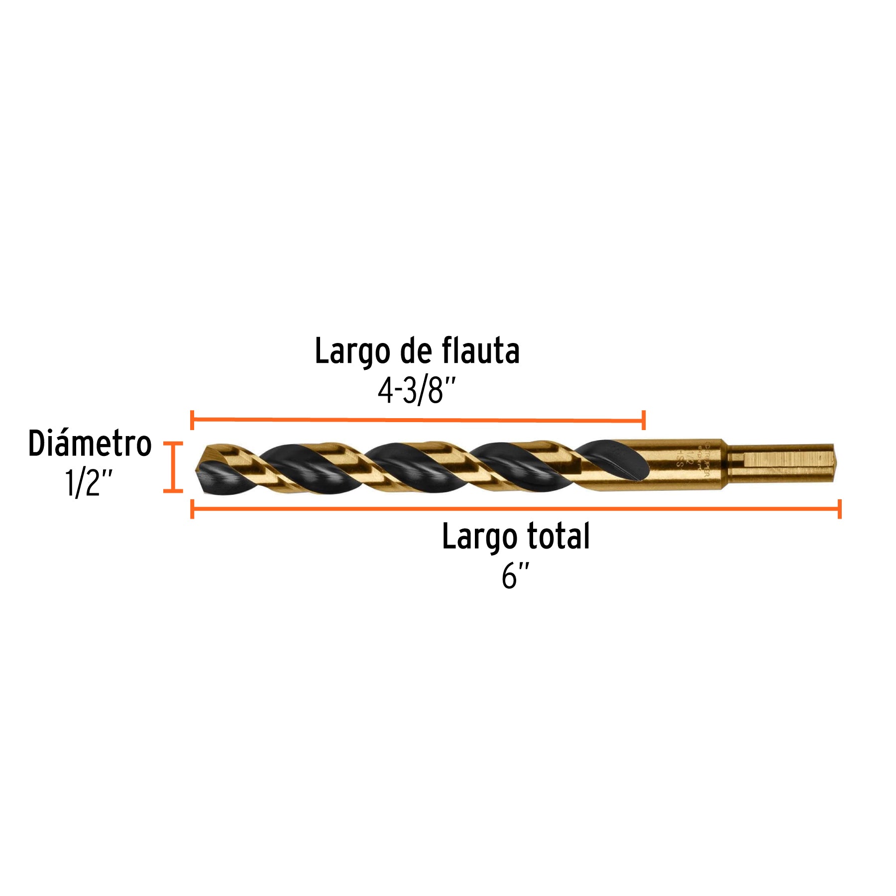 Broca de alta velocidad 1/2"