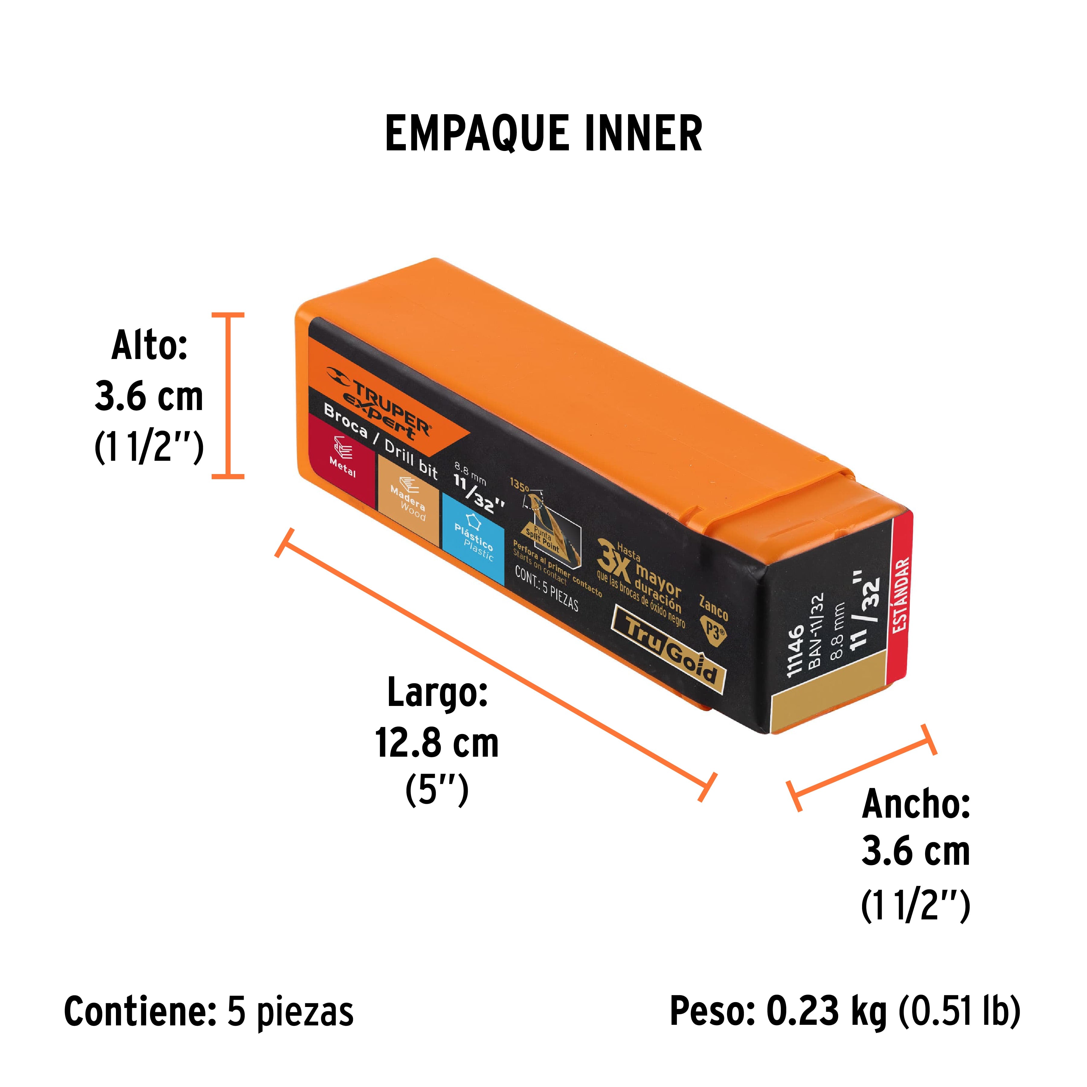 Broca de alta velocidad 11/32"