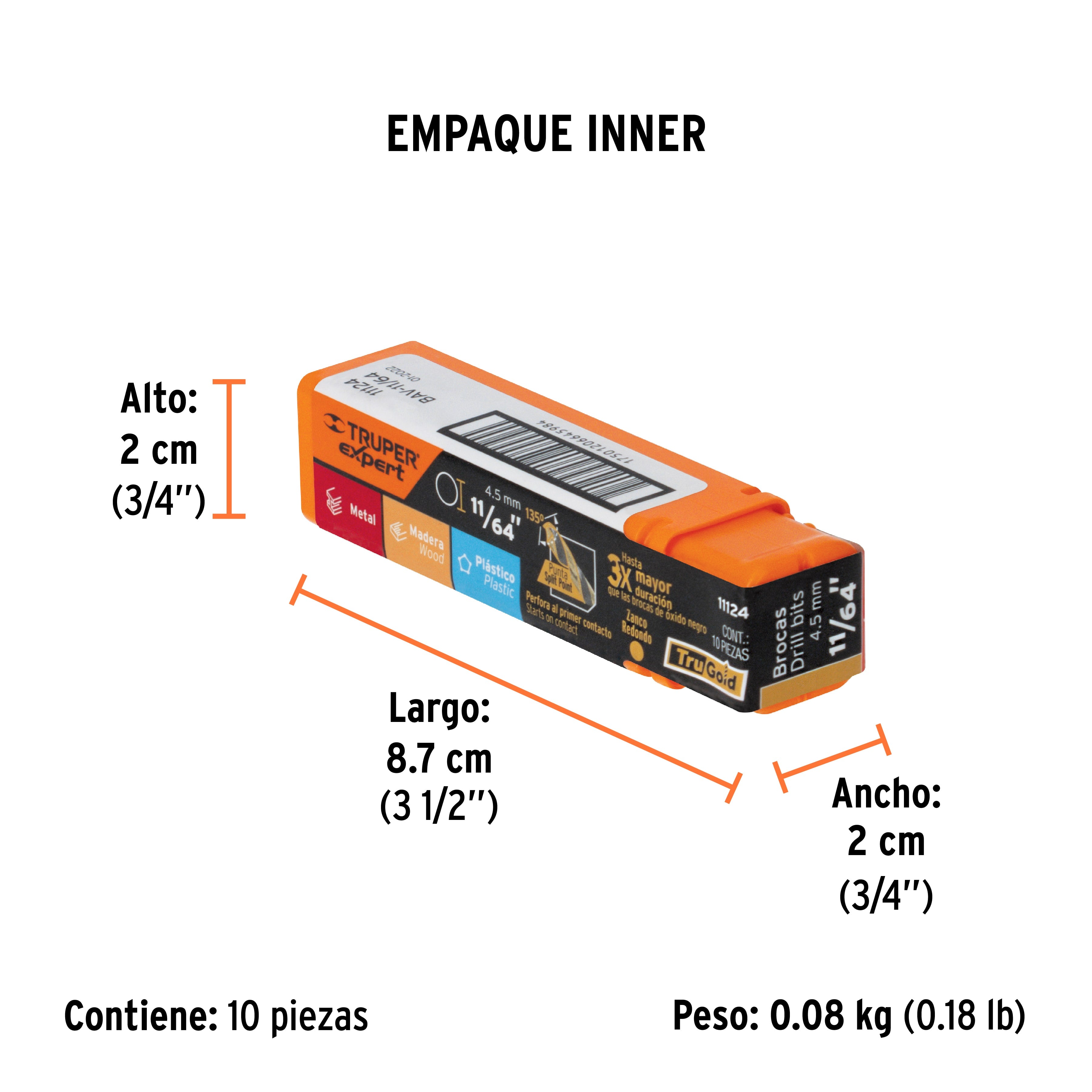 Broca de alta velocidad 11/64"