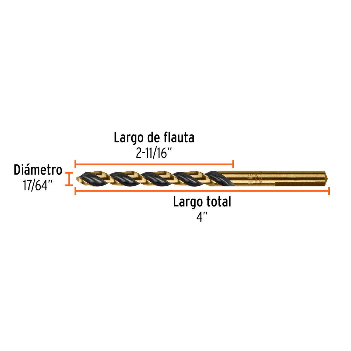 Broca de alta velocidad 17/64"