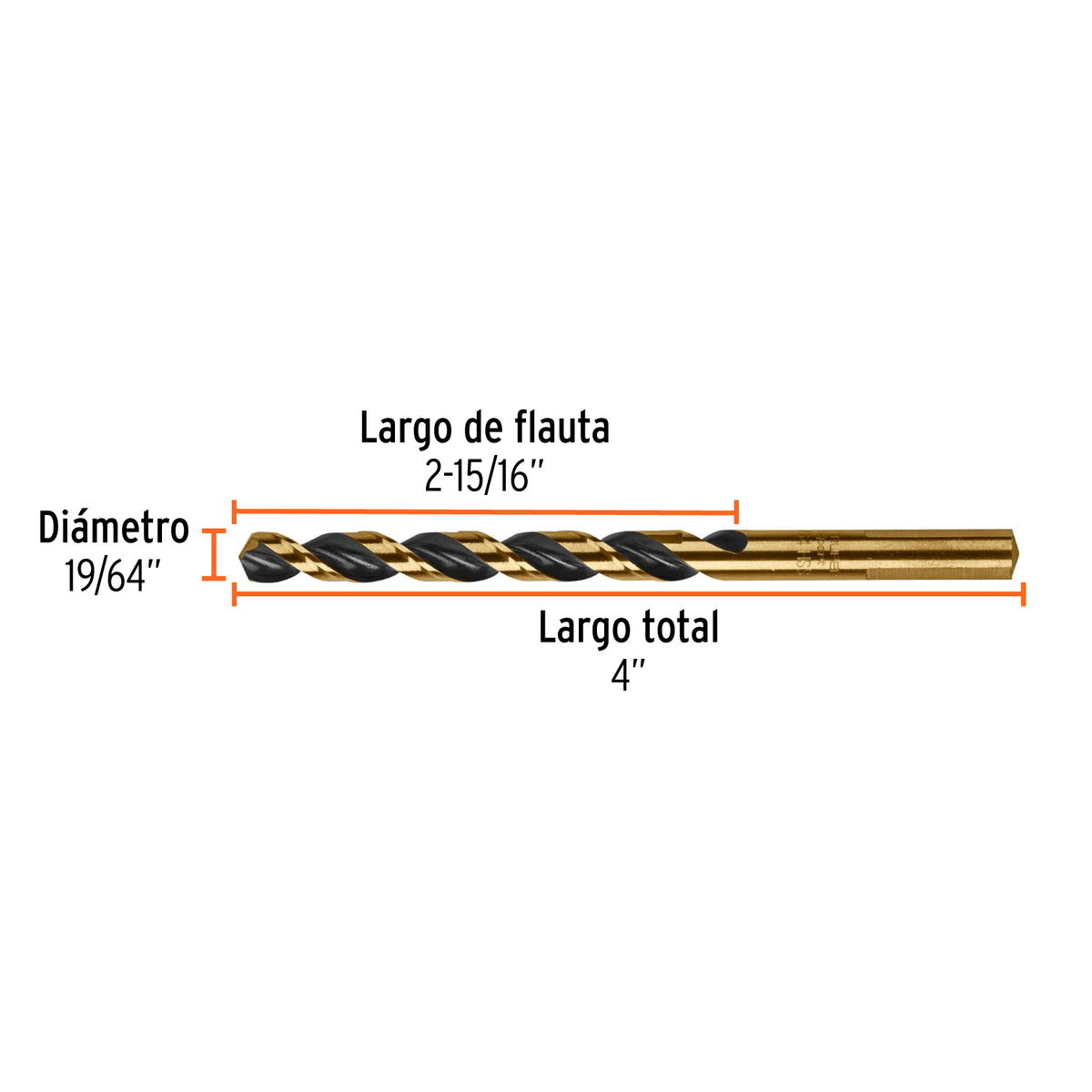 Broca de alta velocidad 19/64"