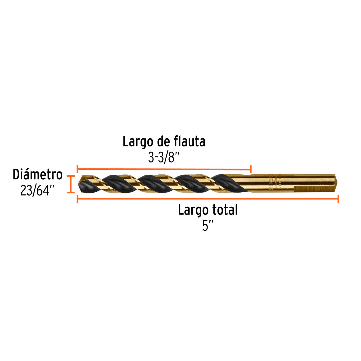 Broca de alta velocidad 23/64"