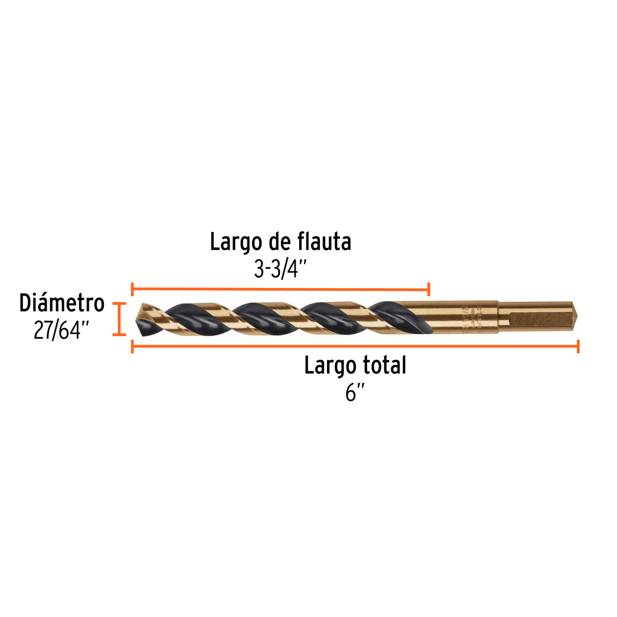Broca de alta velocidad 27/64"