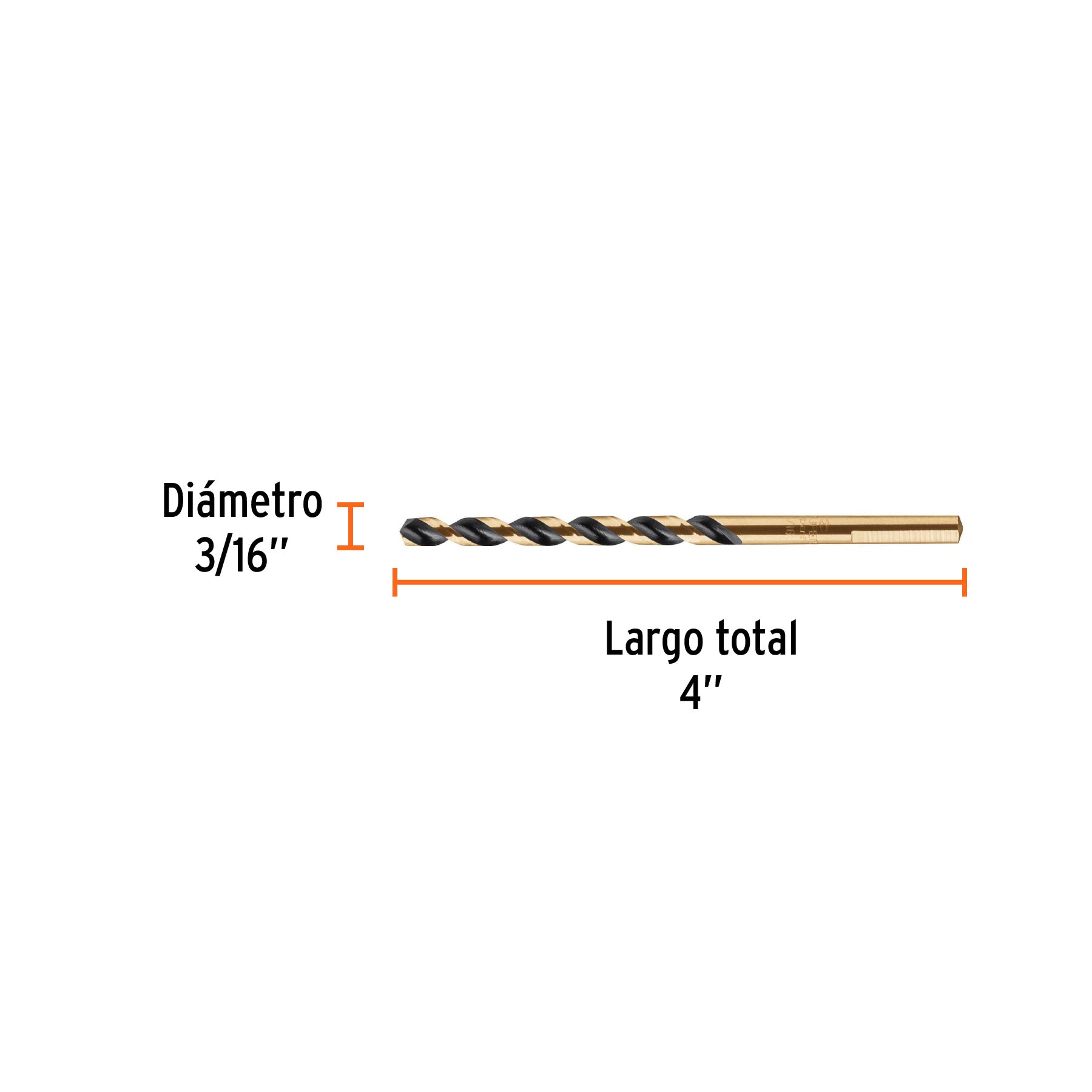 Broca de alta velocidad 3/16" en blister