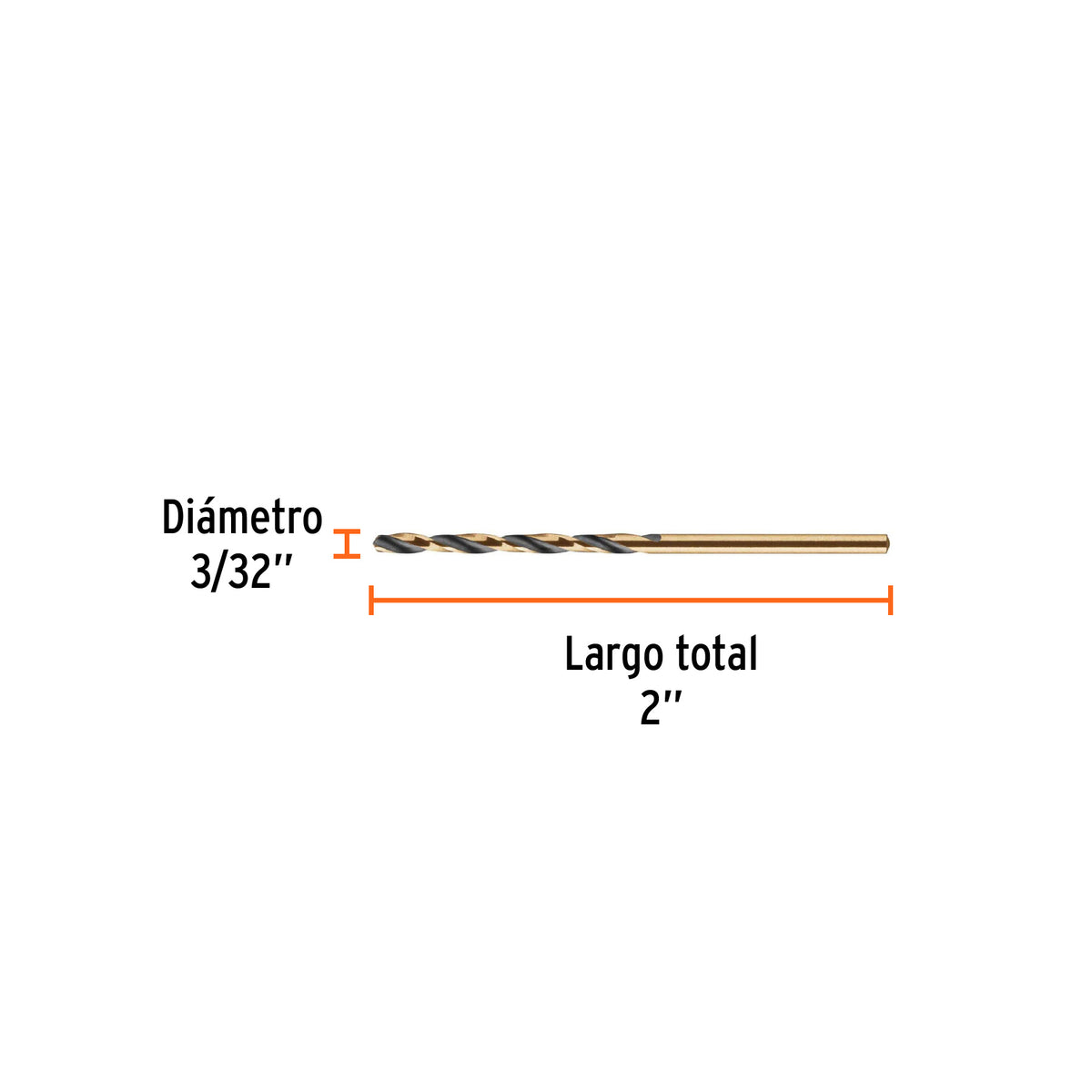 Broca de alta velocidad 3/32" en blister