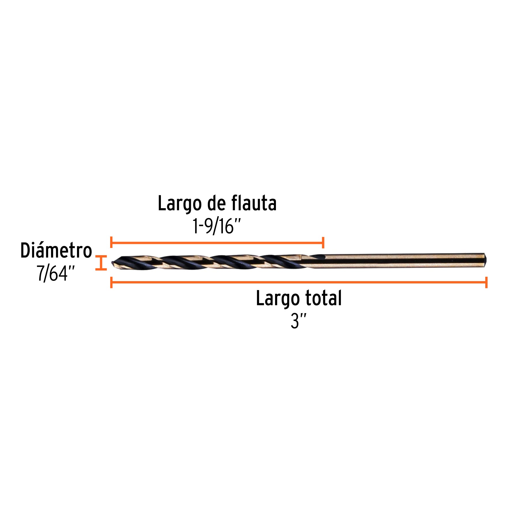 Broca de alta velocidad 7/64"
