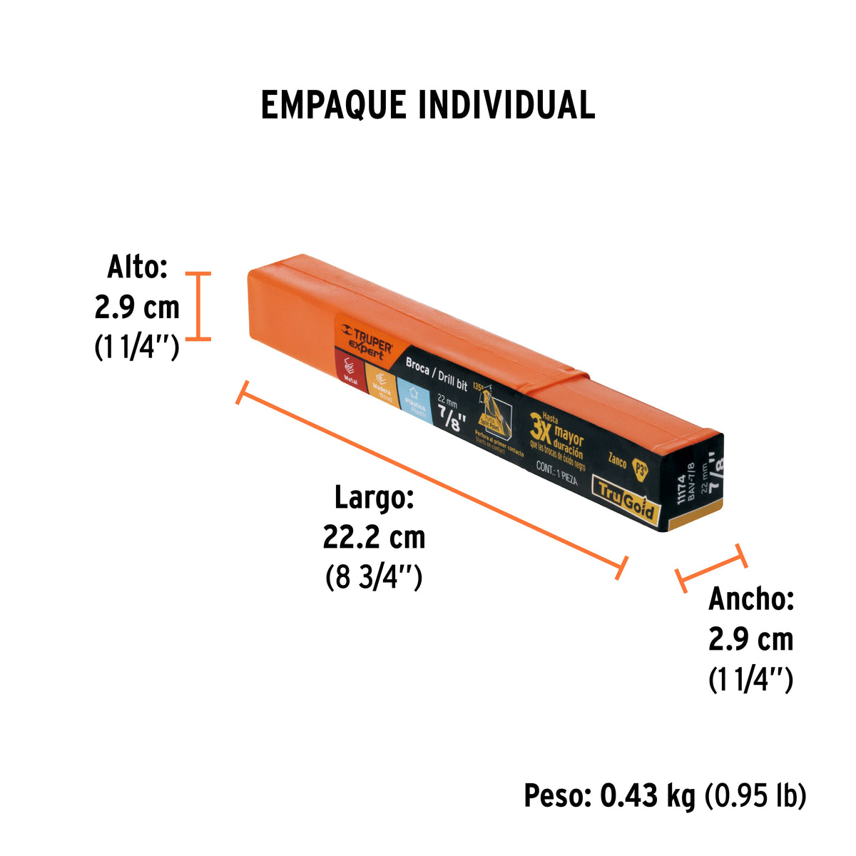 Broca de alta velocidad 7/8"