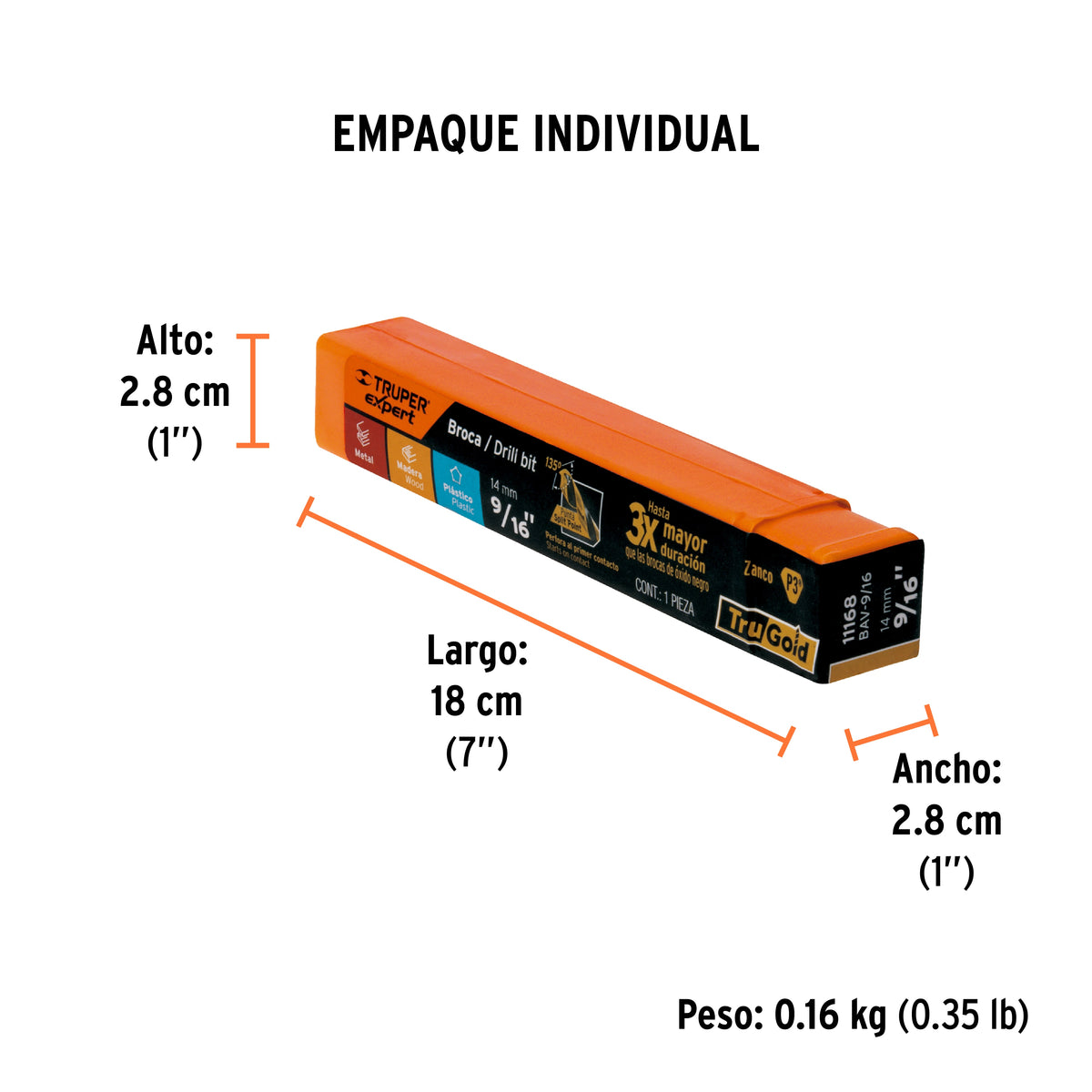 Broca de alta velocidad 9/16"