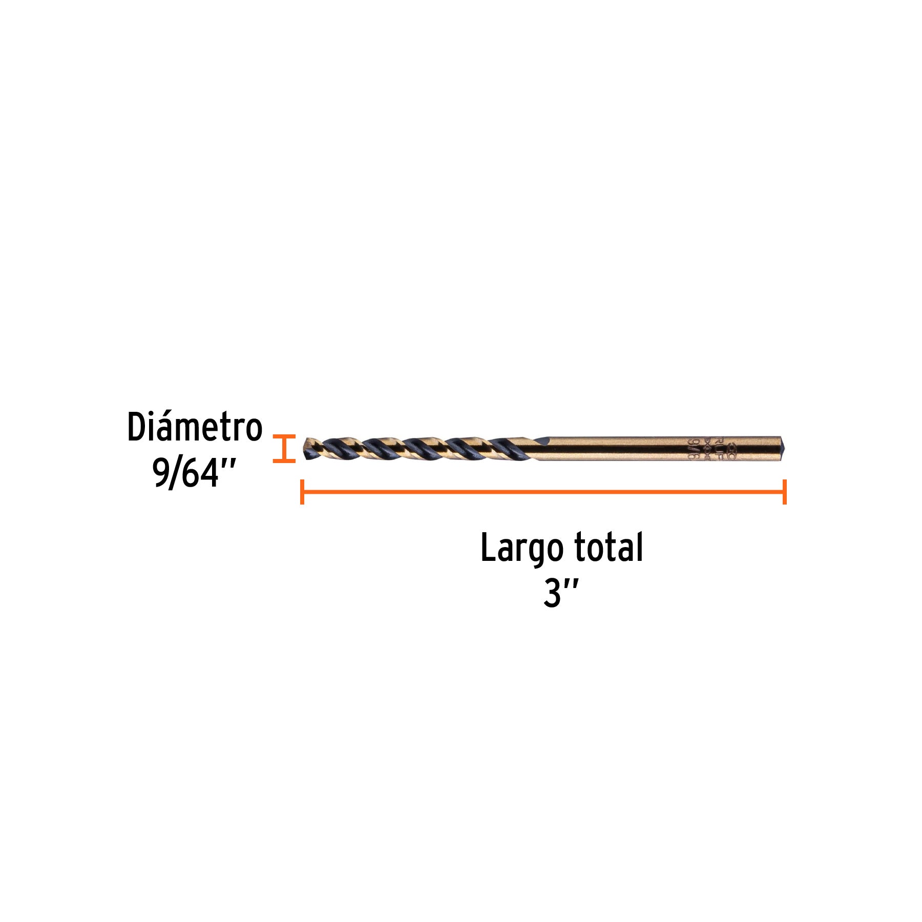 Broca de alta velocidad 9/64" en blister
