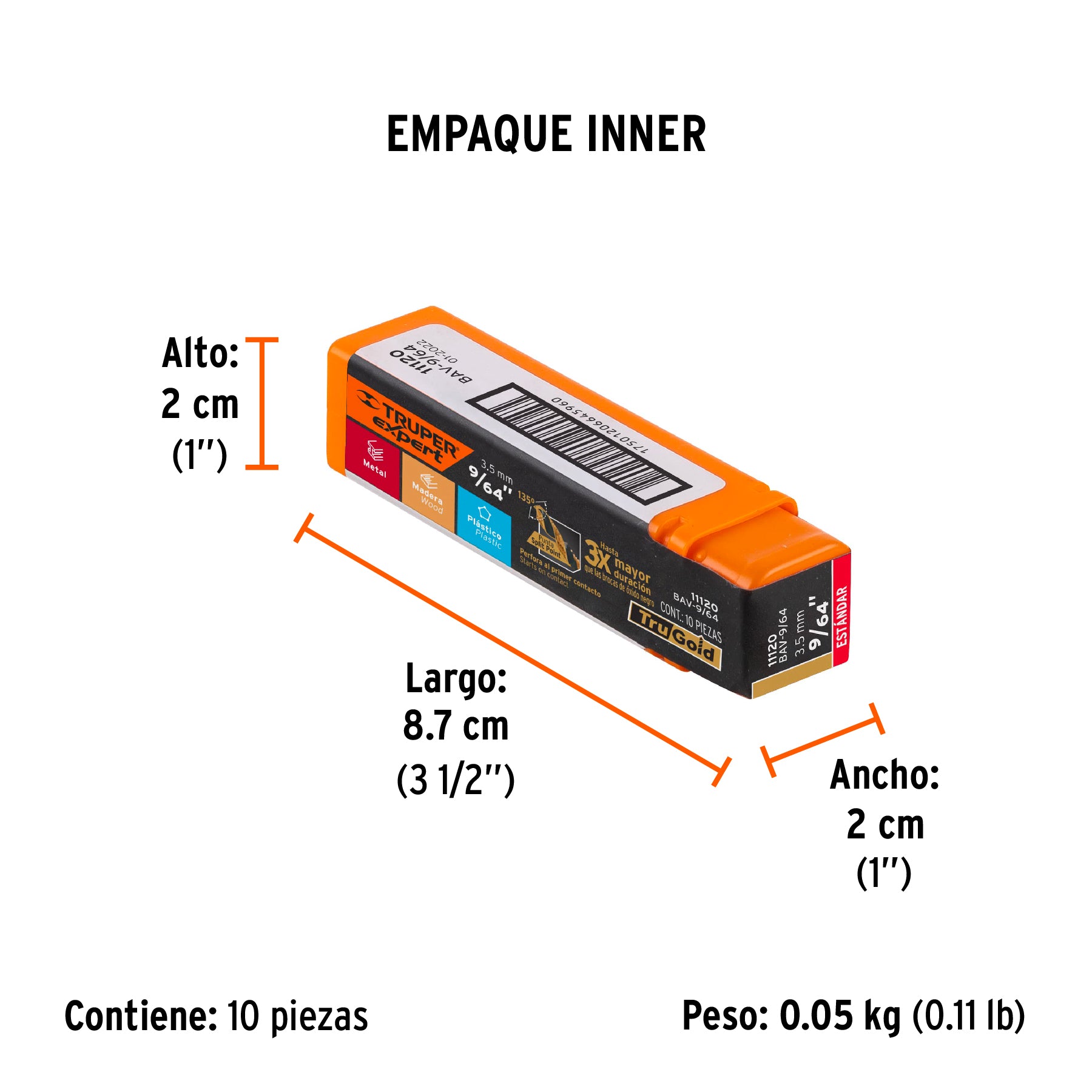 Broca de alta velocidad 9/64"