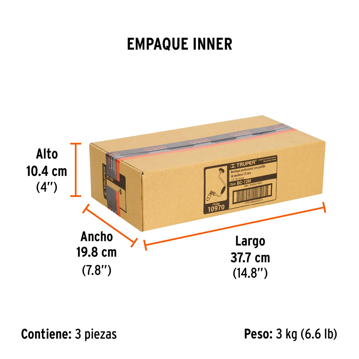 Berbiquí profesional 12", perilla de madera
