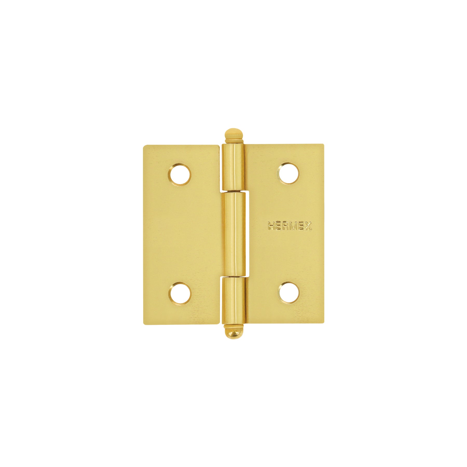 Bisagra cuadrada 2", acero latonado, redonda