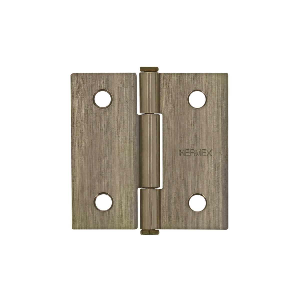Bisagra cuadrada 2", acero latonado antiguo, plana