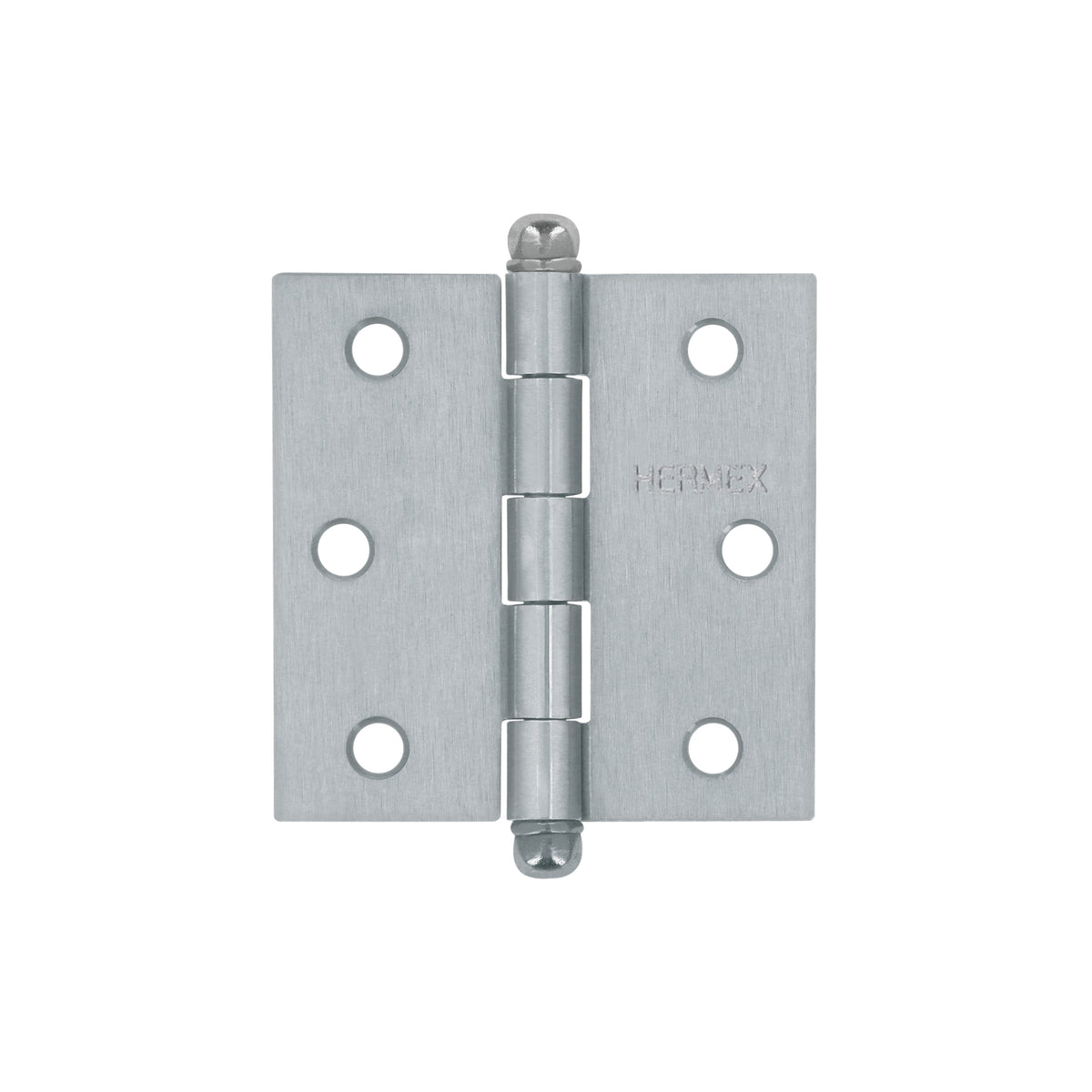 Bisagra cuadrada 2-1/2", acero cromo mate, redonda