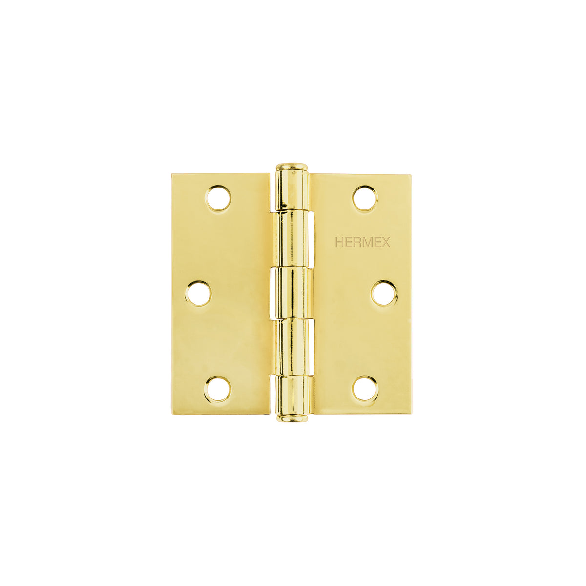 Bisagra cuadrada 3", acero latonado, plana