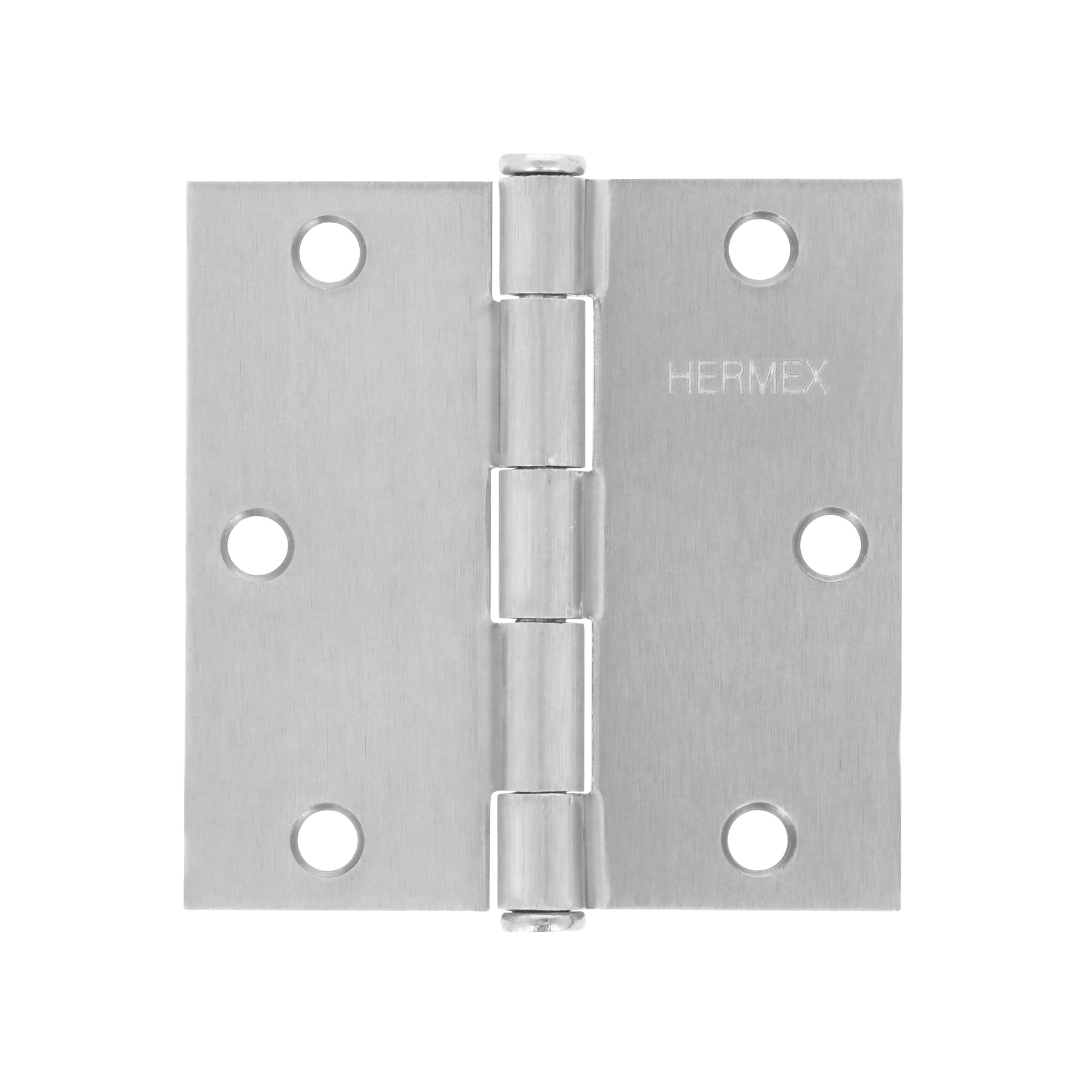 Bisagra cuadrada 3-1/2", acero cromo mate, plana
