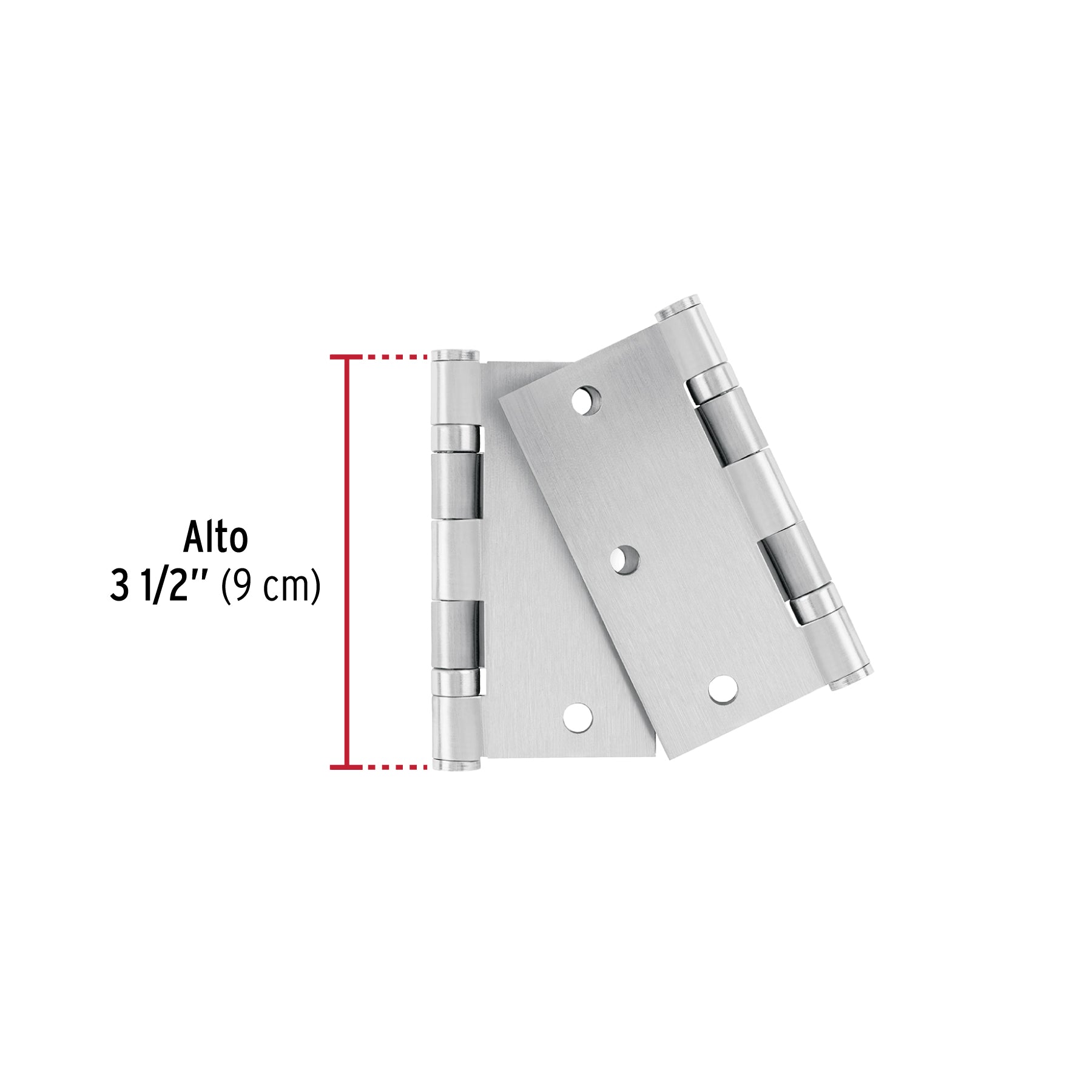 Bolsa c/2 bisagras cuadradas 3-1/2' acero inox, plana