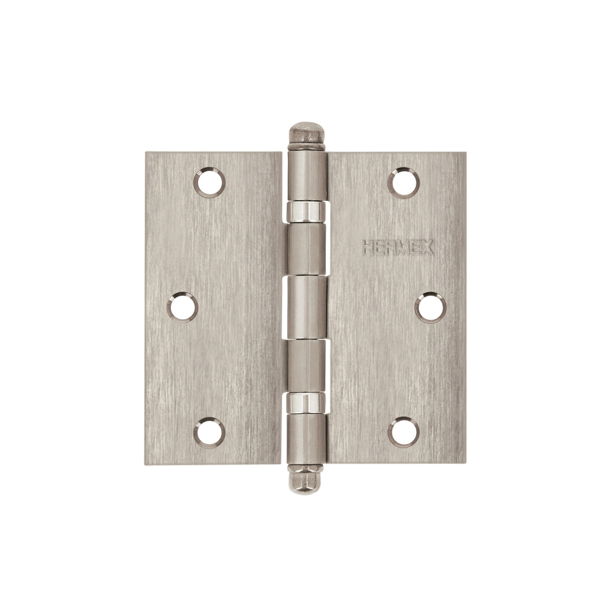 Bisagra cuadrada 3-1/2", acero inoxidable, redonda