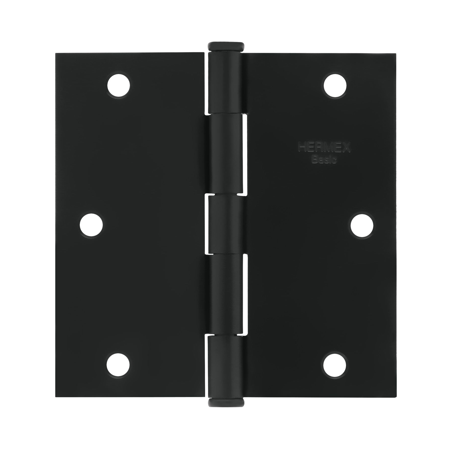 Bisagra cuadrada 3-1/2', negro mate, cabeza plana, Basic