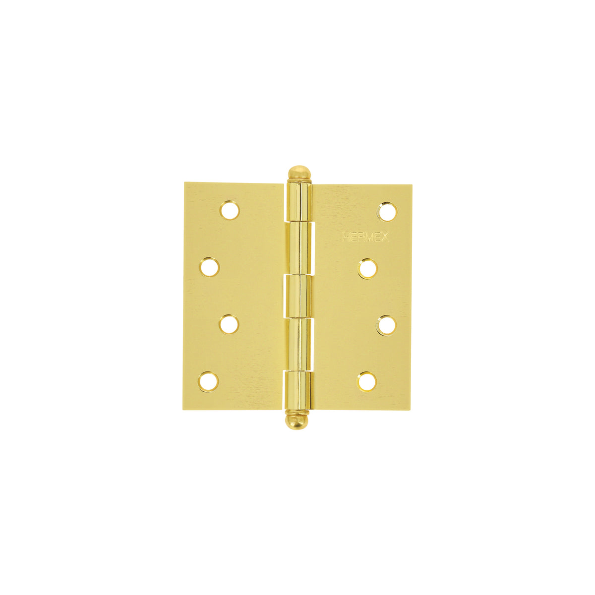 Bisagra cuadrada 4", acero latonado, redonda