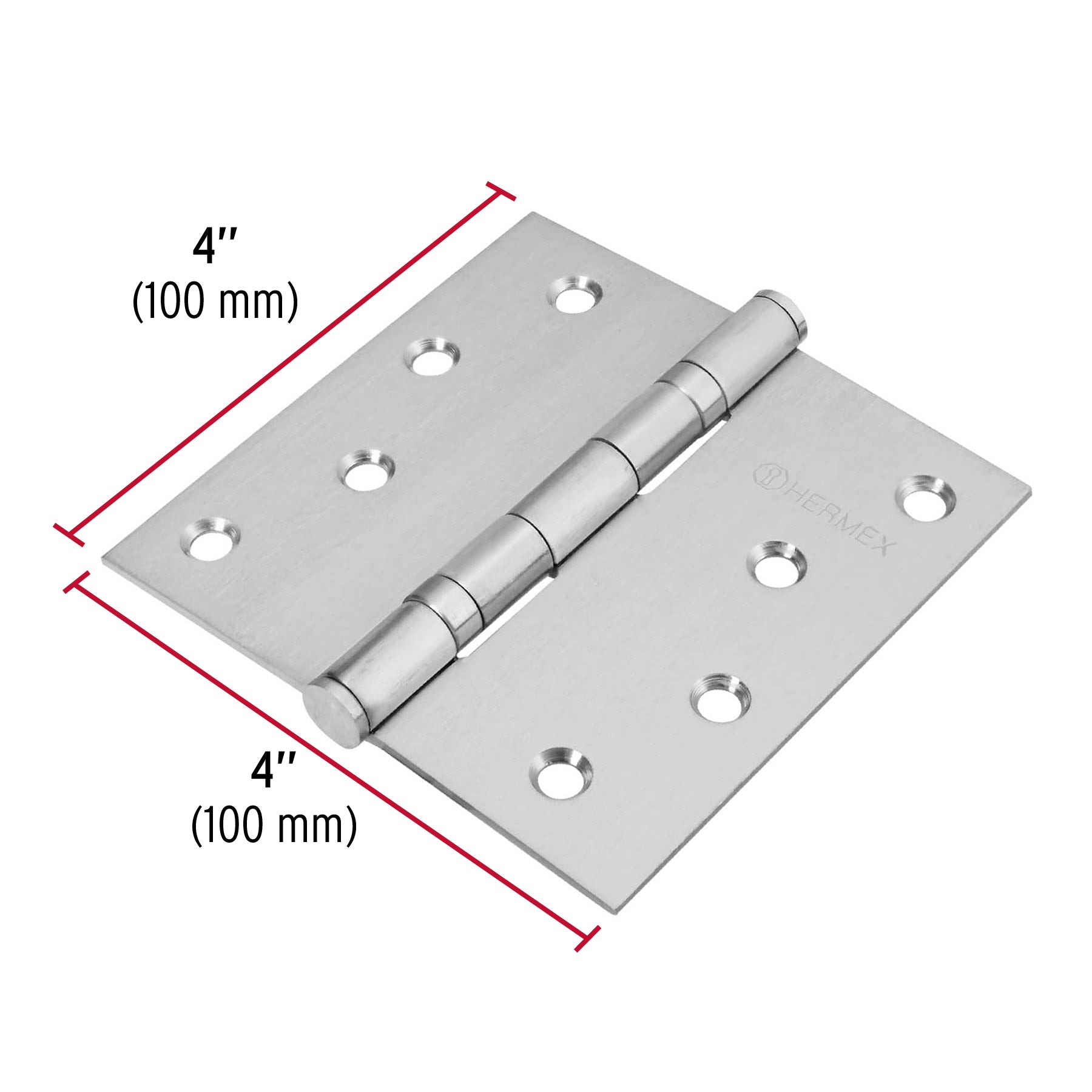 Bisagra cuadrada 4", acero inoxidable, plana