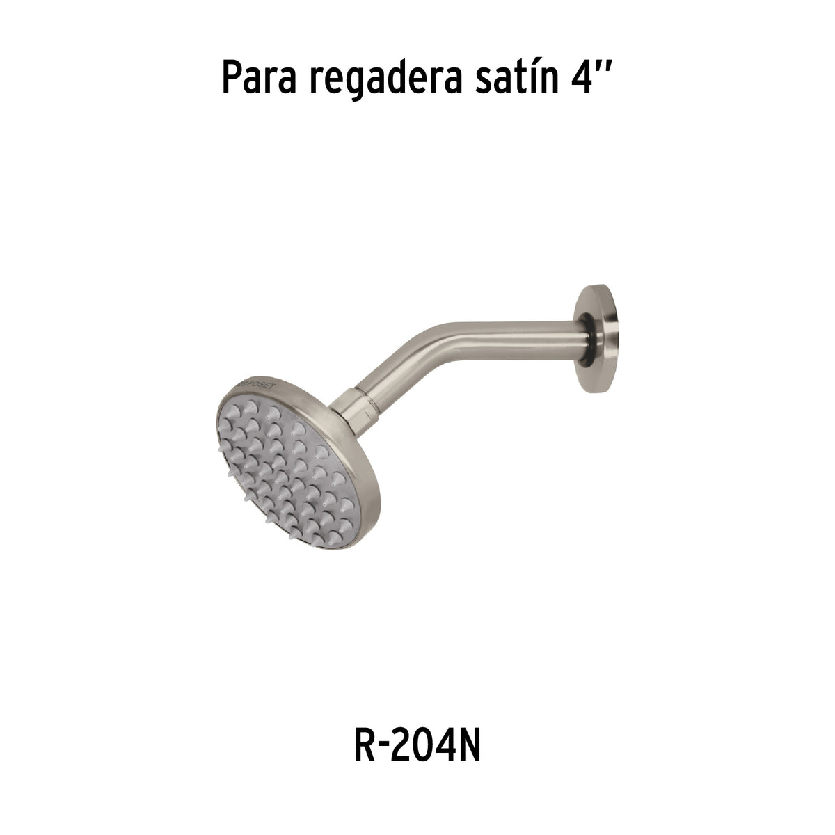 Brazo y chapetón de repuesto para regadera, latón, satinado