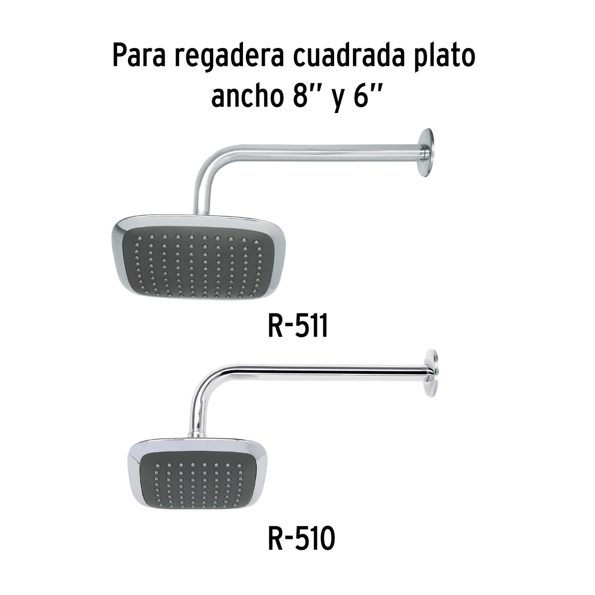 Brazo y chapetón de repuesto para regadera, Aqua