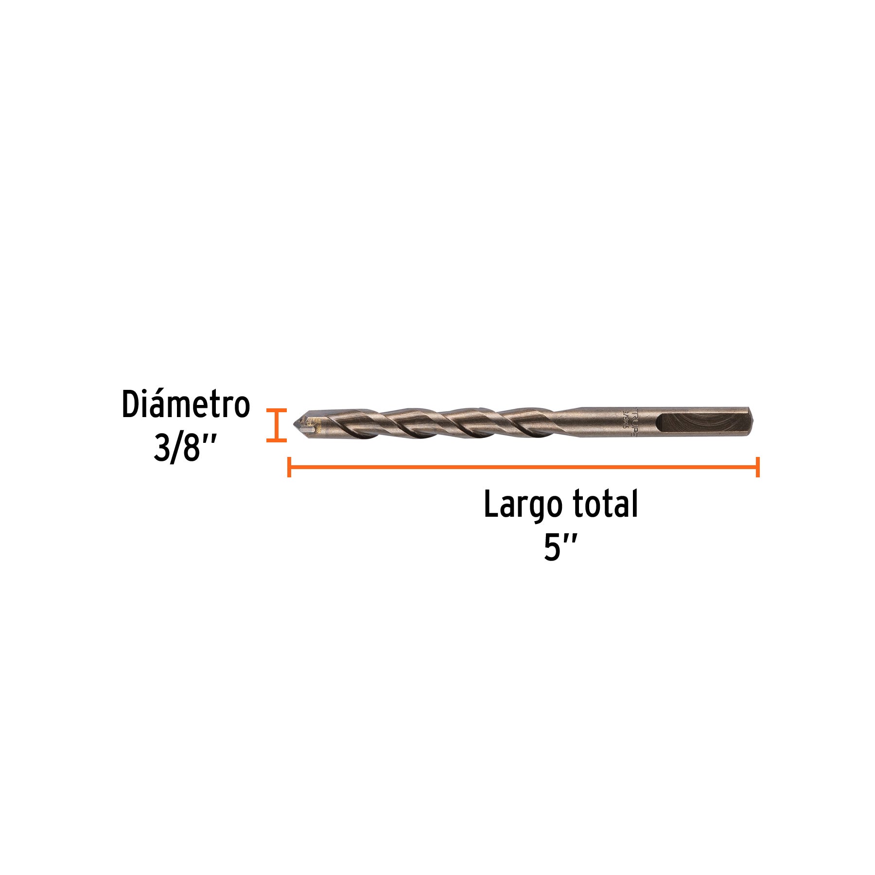 Broca para concreto, 3/8 x 5" en blister