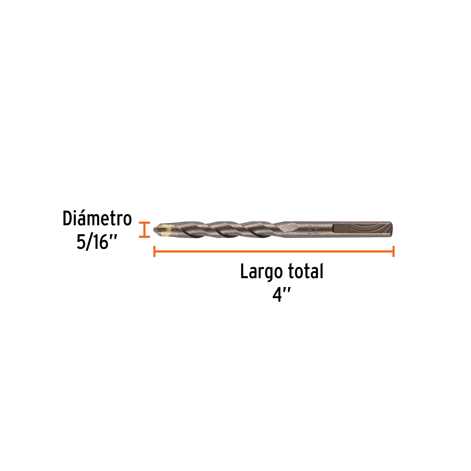 Broca para concreto, 5/16 x 4" en blister