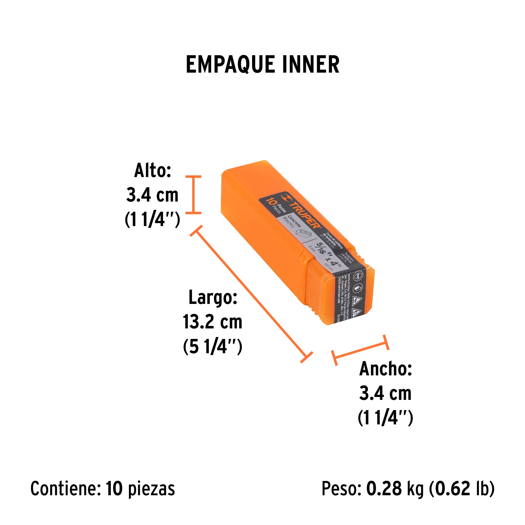 Broca para concreto, 5/16 x 4"