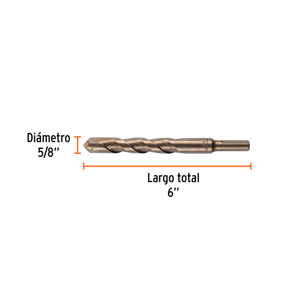 Broca para concreto, 5/8 x 6"