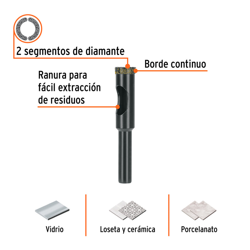 Broca diamantada 12mm (1/2'), TRUPER