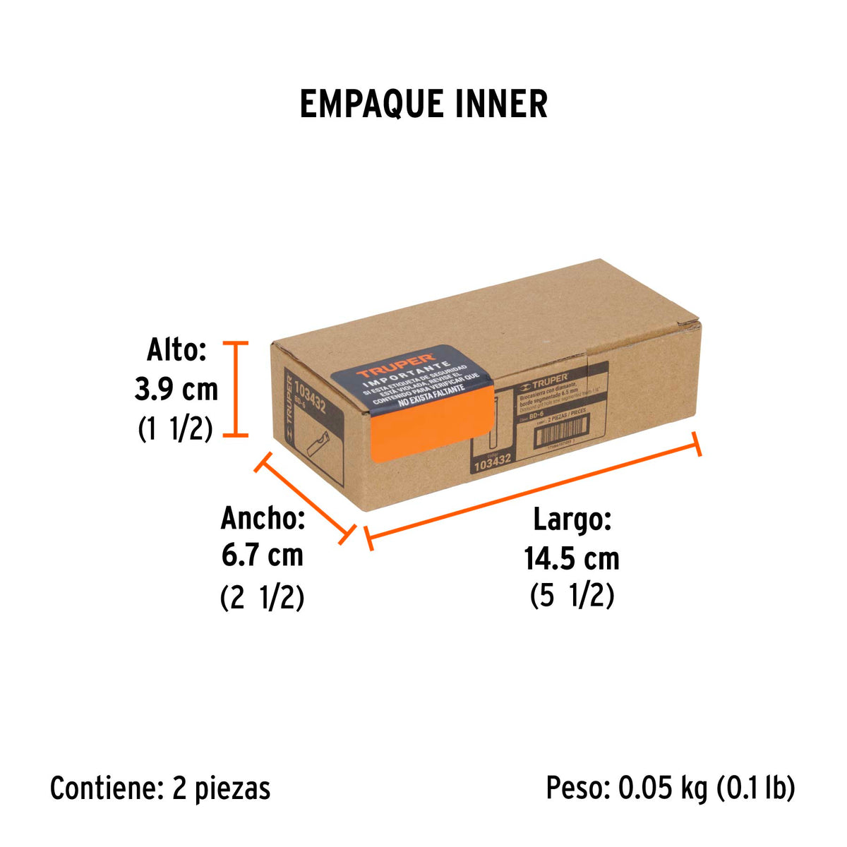 Broca diamantada 6mm (1/4'), TRUPER