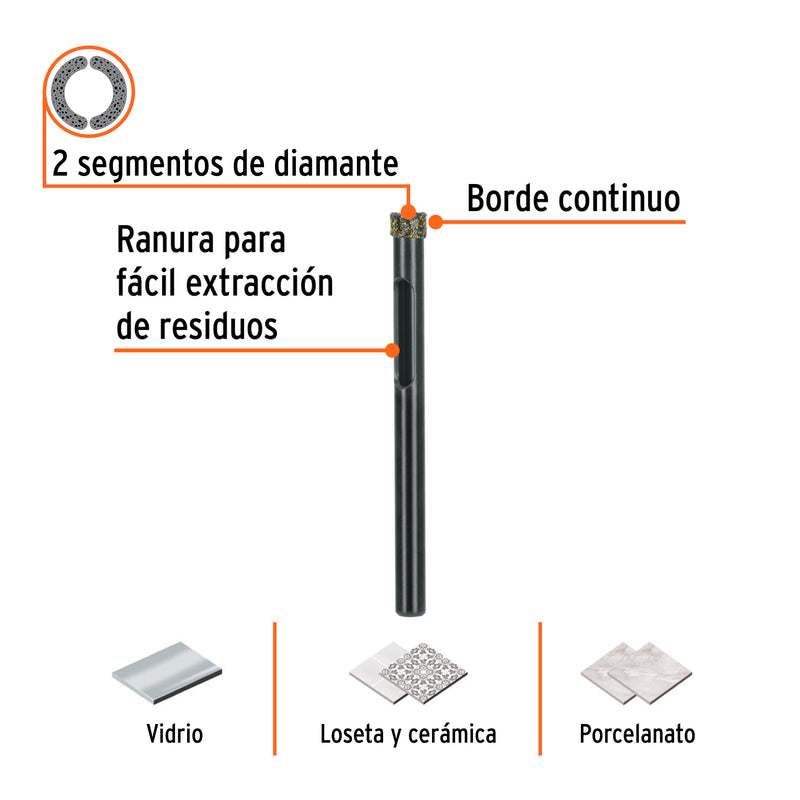 Broca diamantada 6mm (1/4'), TRUPER
