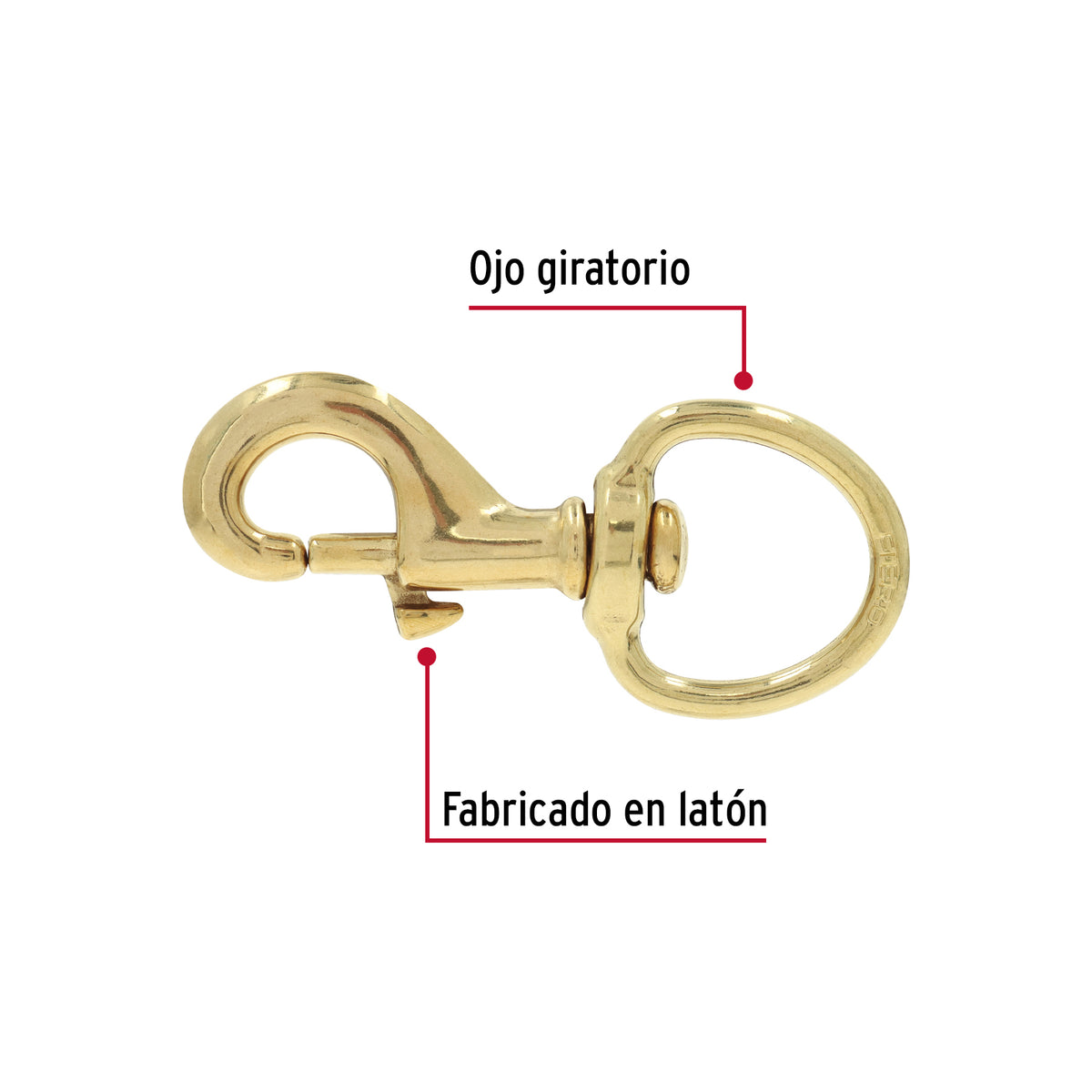 Bandola destorcedora, de latón, 1"