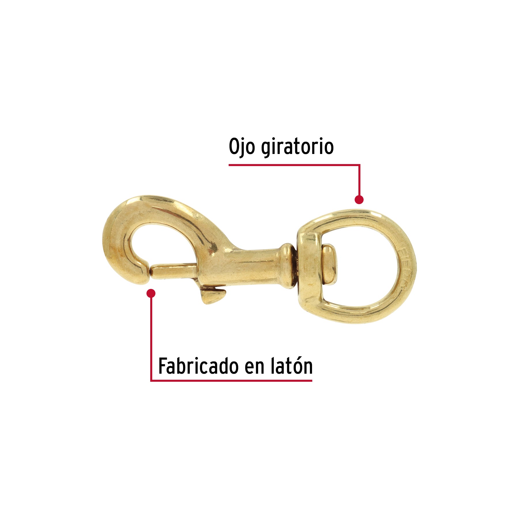 Bandola destorcedora, de latón, 3/4"