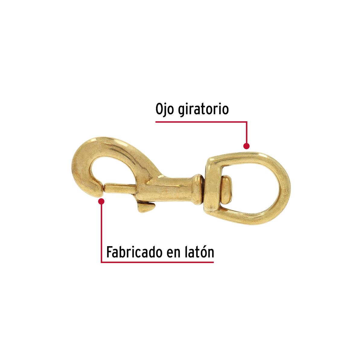 Bandola destorcedora, de latón, 5/8"