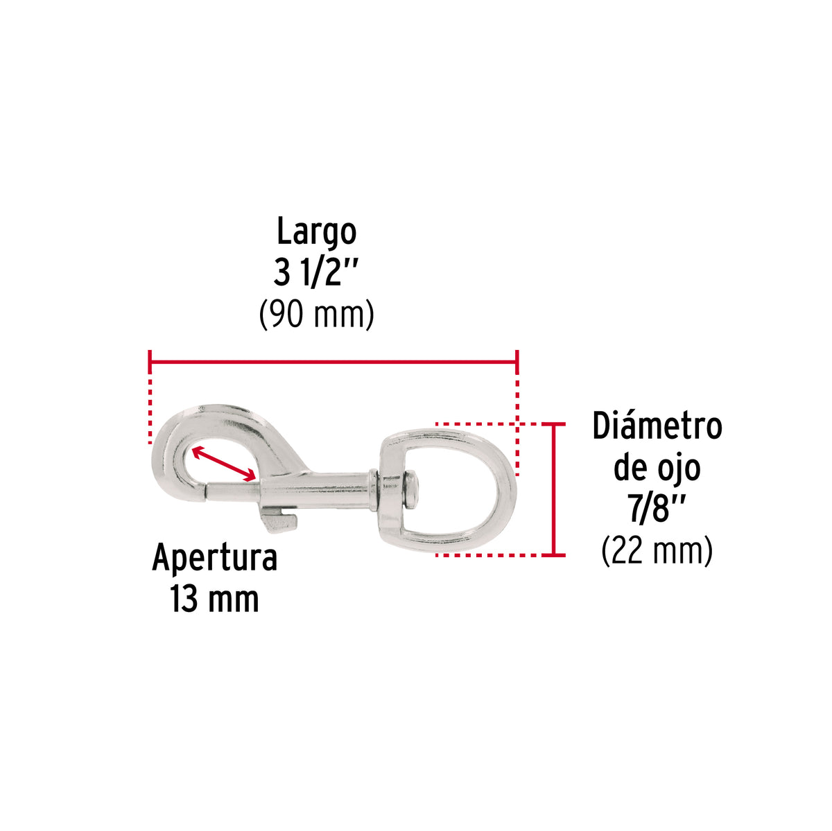 Bandola destorcedora, de zinc, 4"