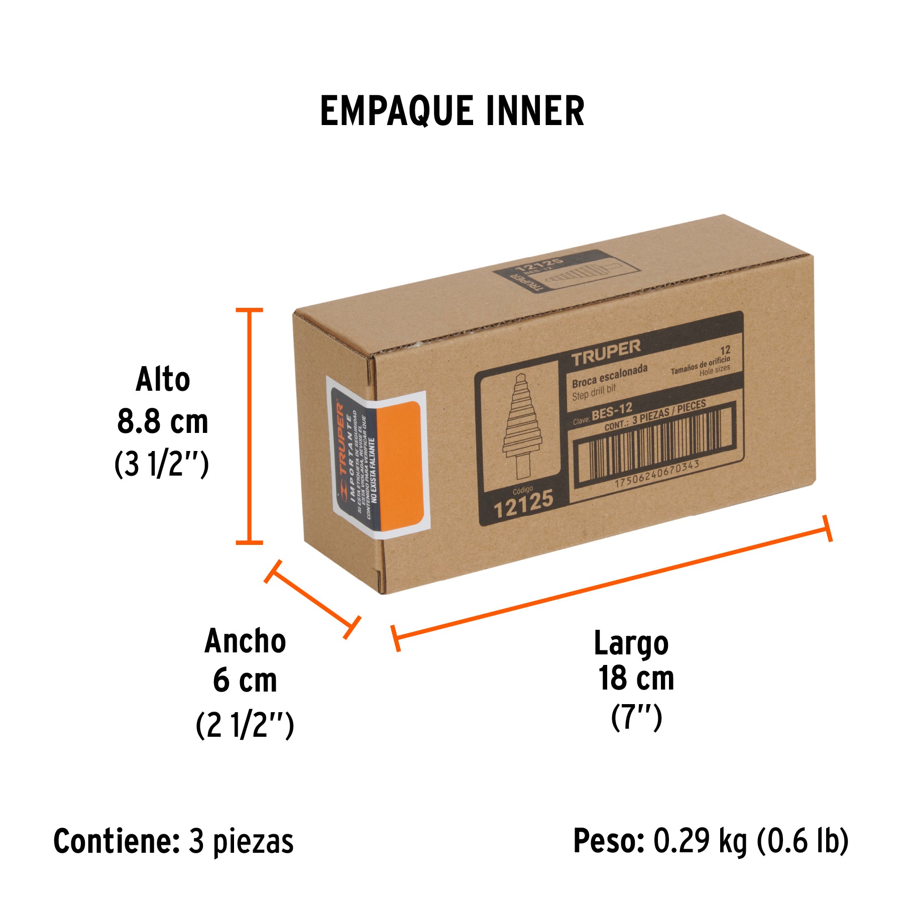 Broca escalonada, 12 escalones
