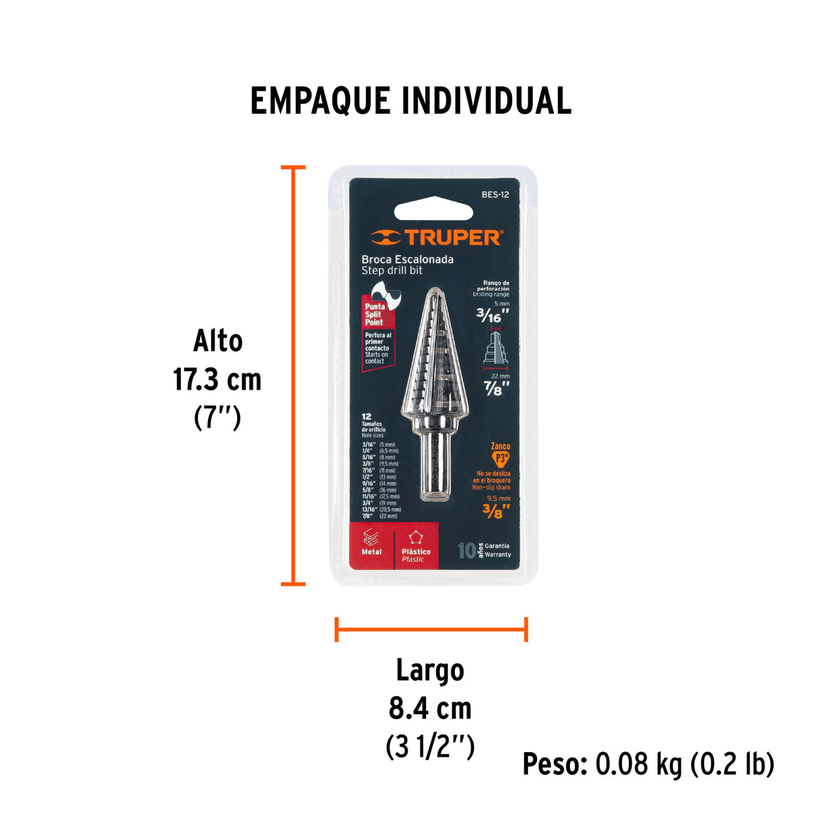 Broca escalonada, 12 escalones