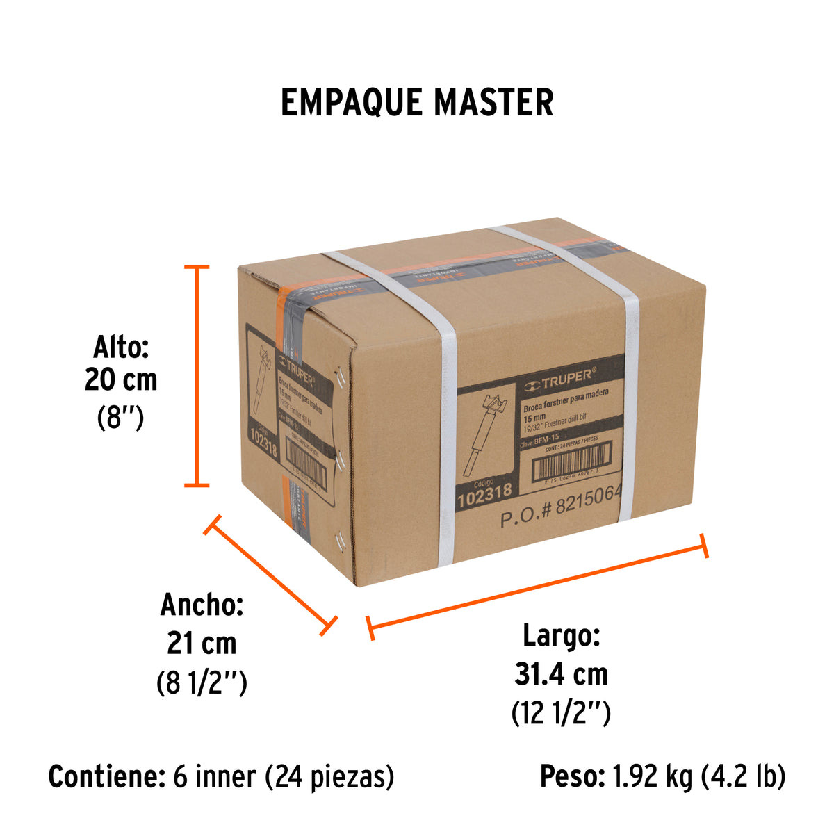 Broca forstner 15 mm para madera, Truper